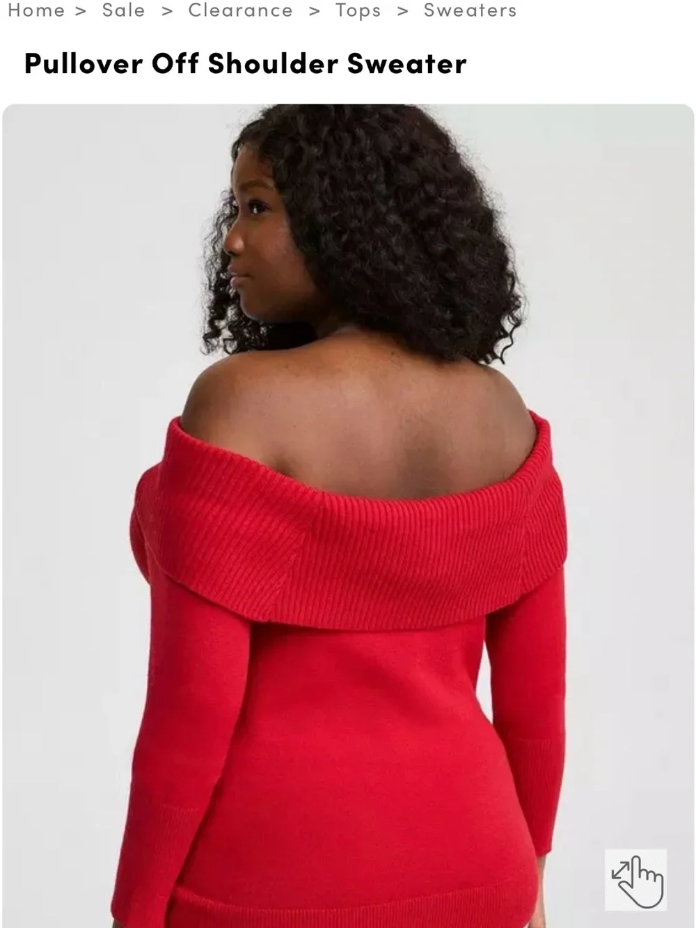 NWT Torrid Off Shoulder Sweater Red Ribbed Pullover Size 4 (4X/26) - Picture 2 of 4